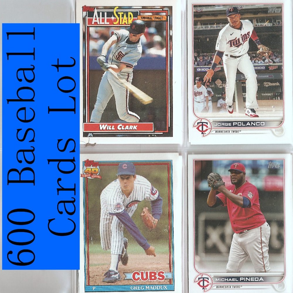 600 Baseball Cards Huge Lot Baseball Collection Super Stars Rookies